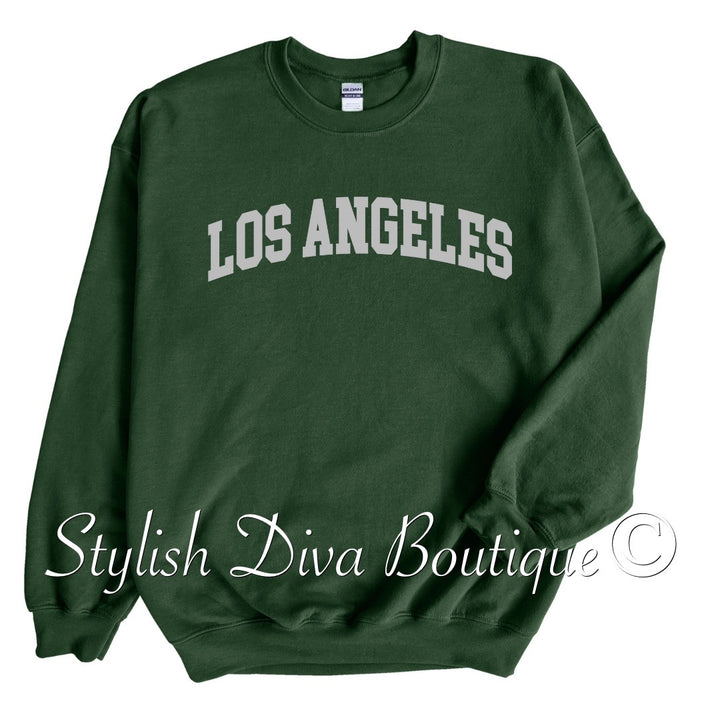 Los Angeles Sweatshirt Only up to 3XL (Grey Print)