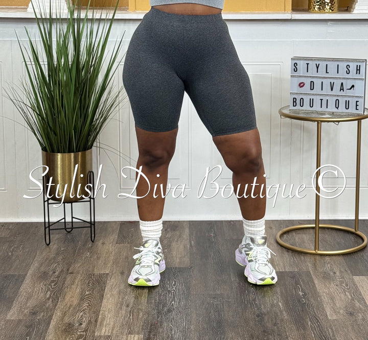 Cotton Biker Shorts (Charcoal)