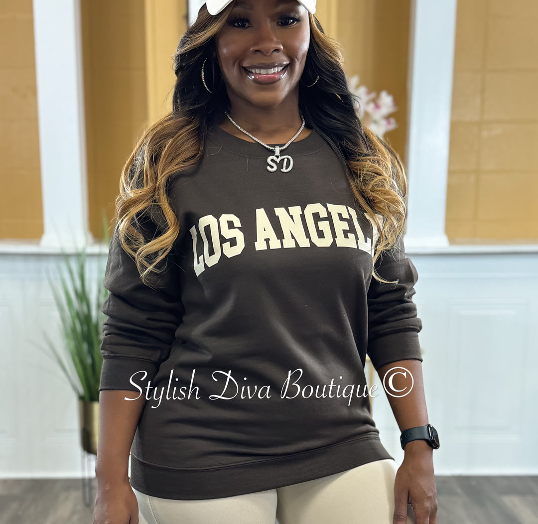 Los Angeles Sweatshirt Only up to 3XL (Cream Print)
