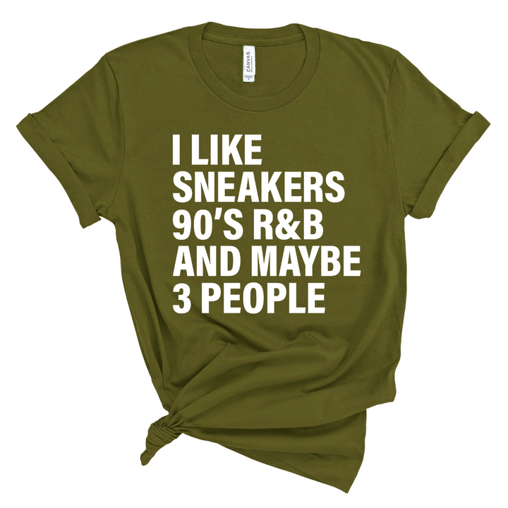 I Love Sneakers & 3 People T-Shirt (White Print)