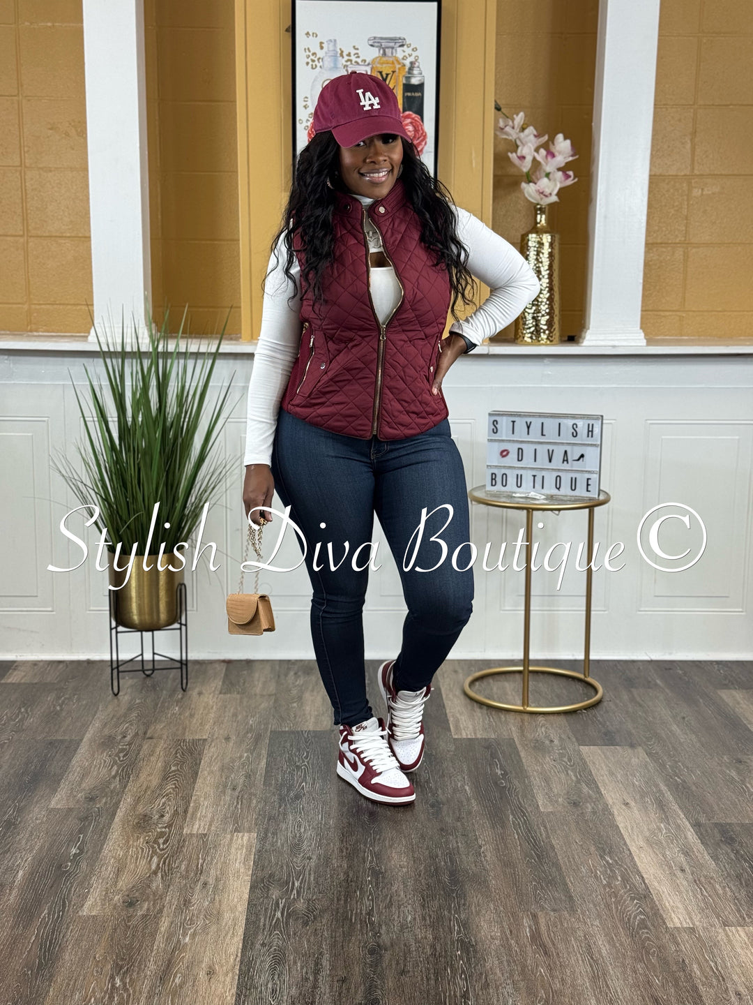 Rowan Quilted Padded Vest up to 2XL (Wine)