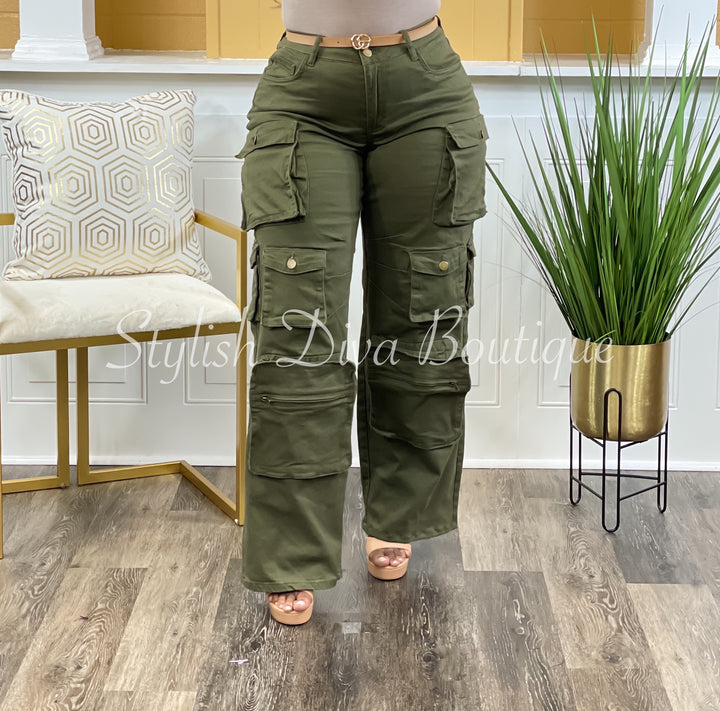 Best Kept Secret Cargo Pants up to 3XL (Olive)