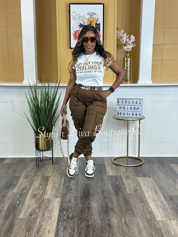 Sienna Cargo Joggers (Chocolate Brown)