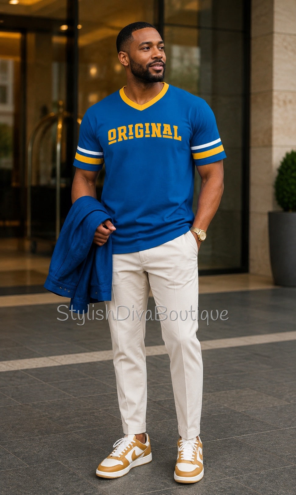 ORIGINAL Varsity Tee (Royal Blue/Gold/White)