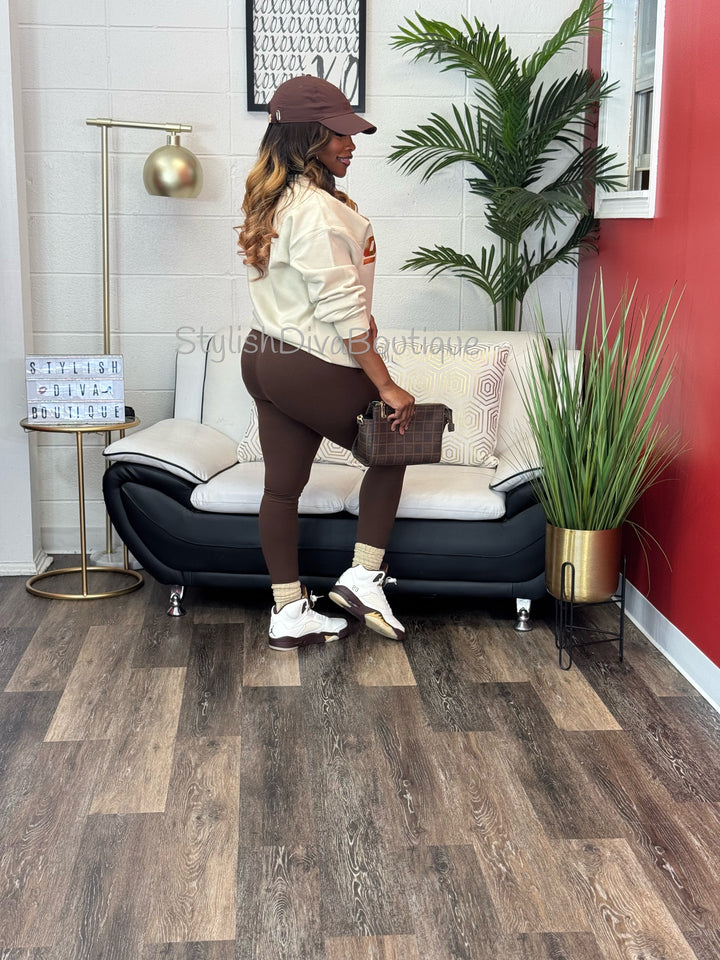 Butter Soft Microfiber Leggings up to 3XL (Brown)