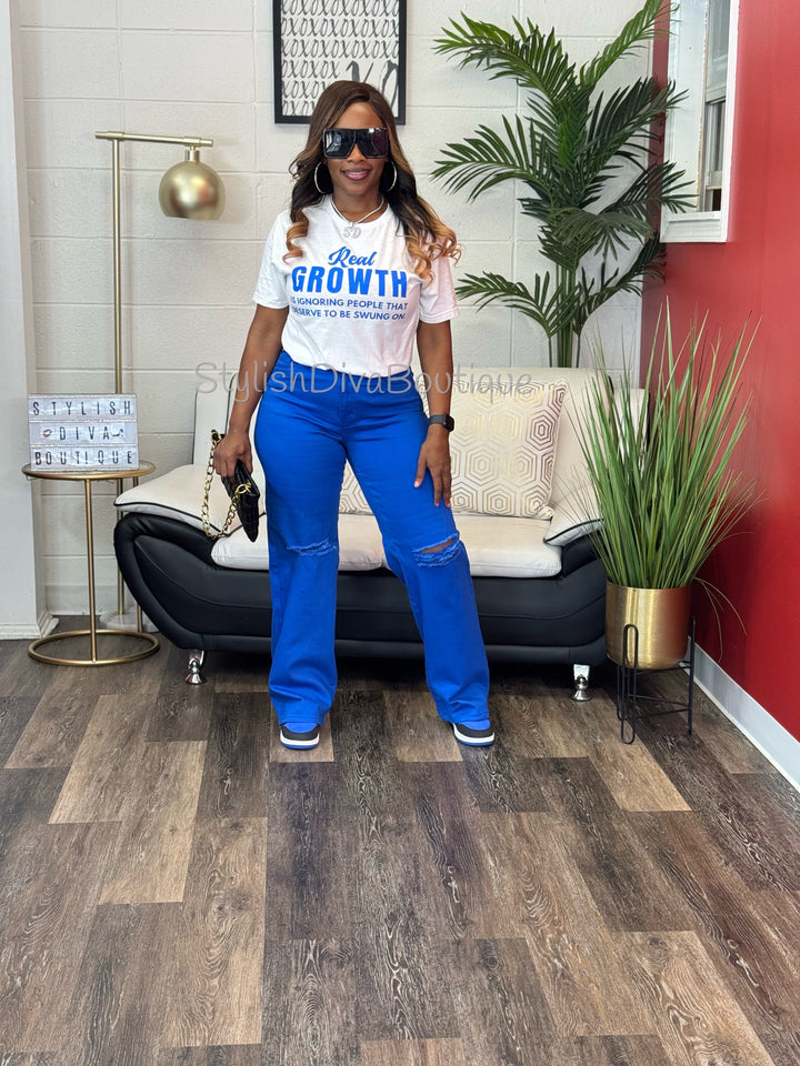 Real Growth T-Shirt (Royal Blue Print)