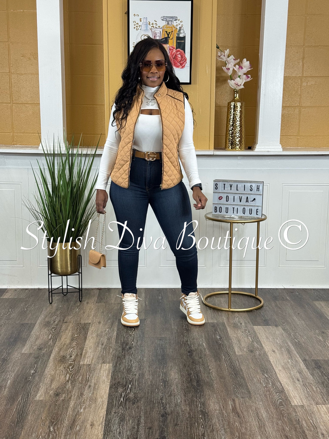 Rowan Quilted Padded Vest up to 2XL (Caramel)