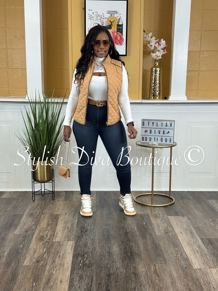 Rowan Quilted Padded Vest up to 2XL (Caramel)