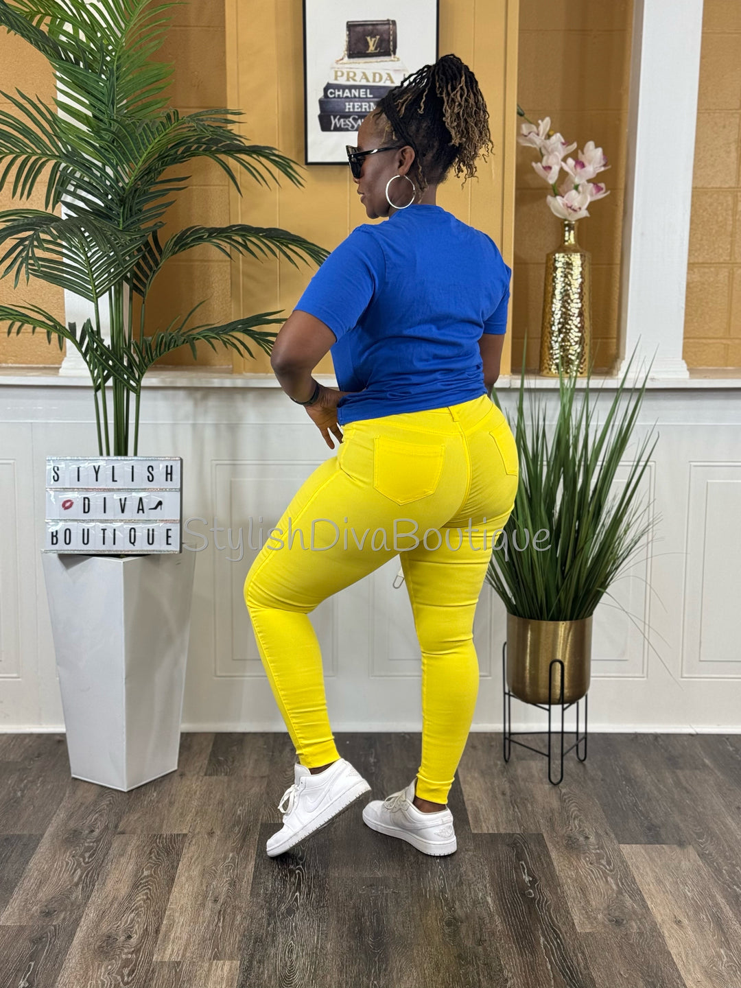 So Curvy Stretch Skinny Jeans up to 2XL (Yellow)