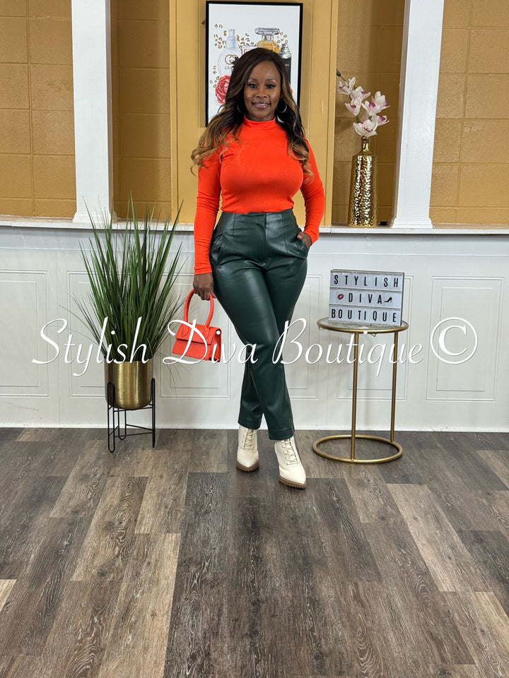 Luxe Emerald Leather Pants
