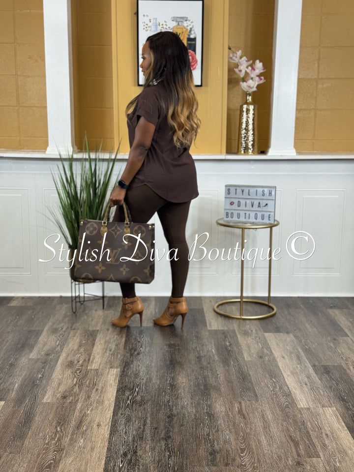 Dakota 2pc Legging Set (Brown)