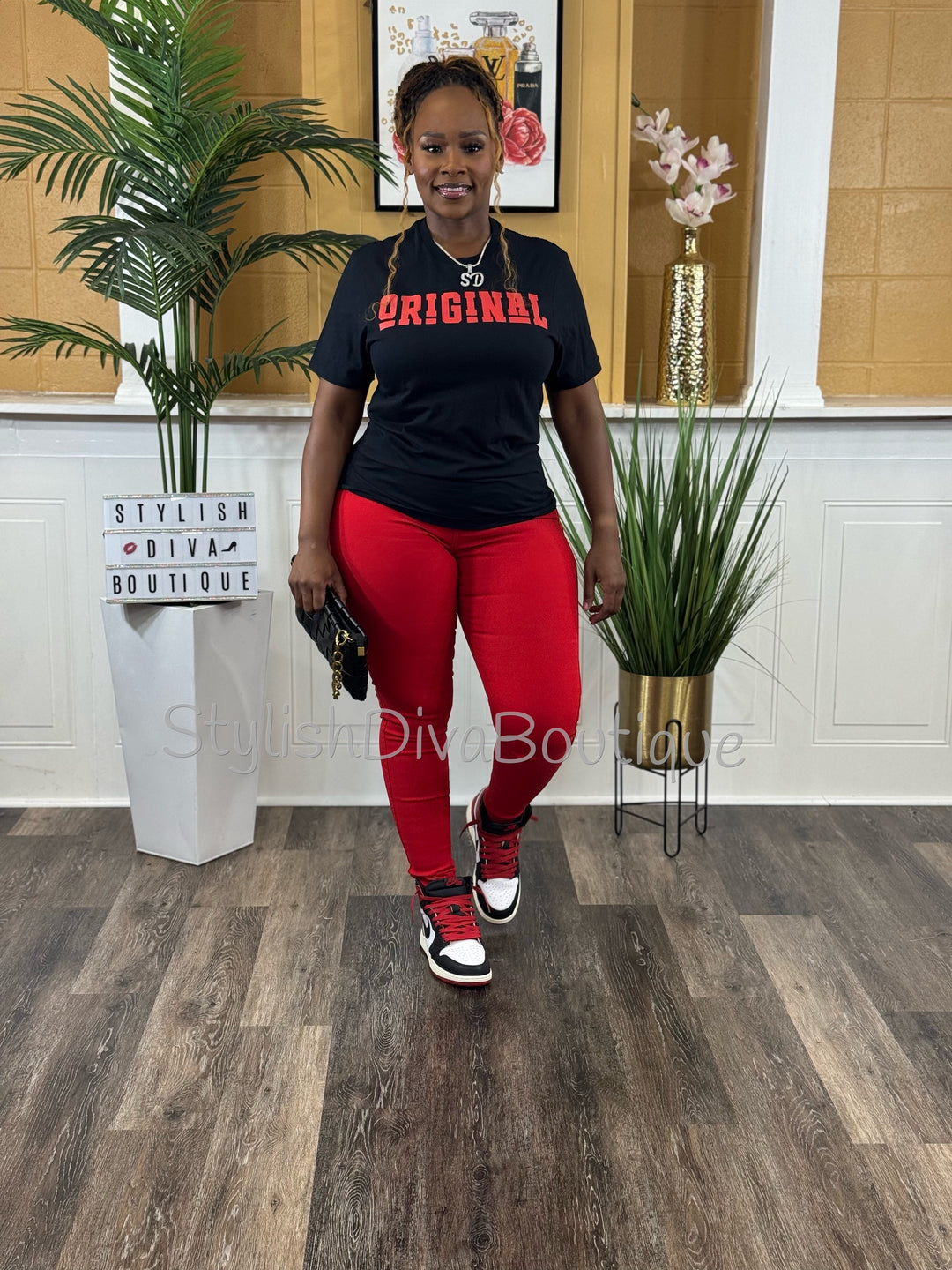 So Curvy Stretch Skinny Jeans up to 2XL (Red)