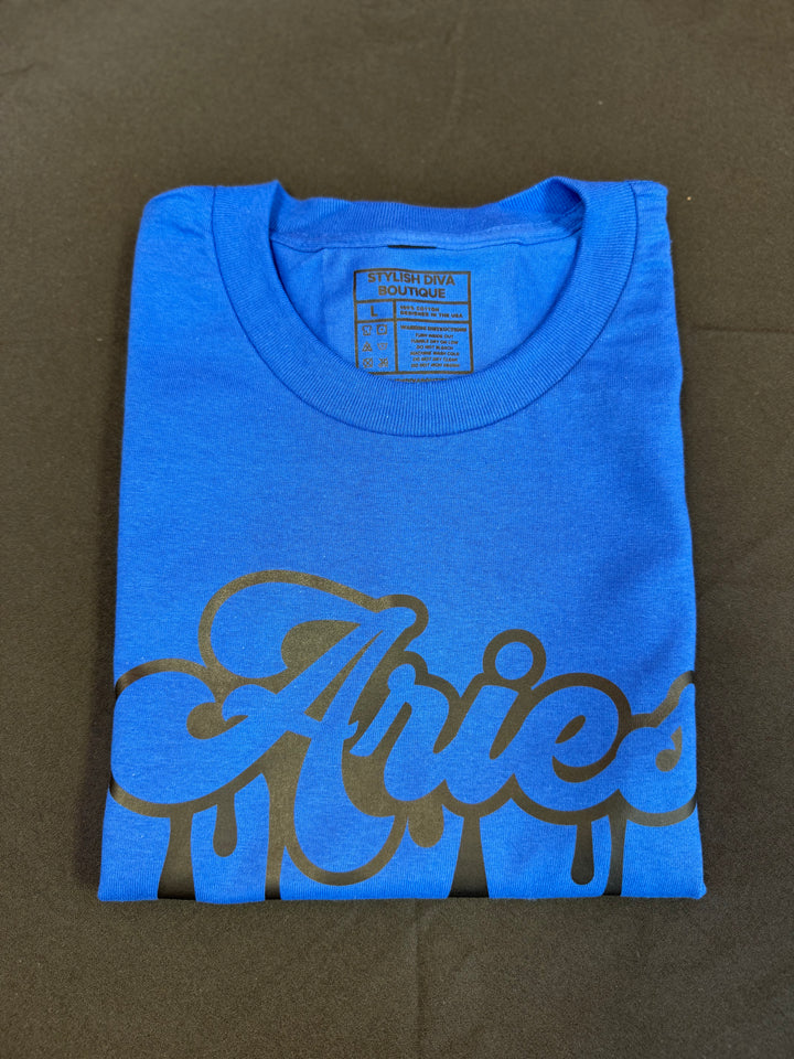 Aries Dripping T-Shirt (Black Print)