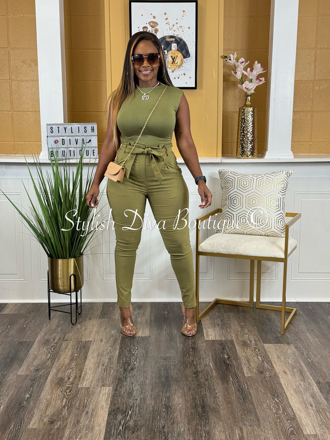 Luxe Diva Pants (Moss Green)