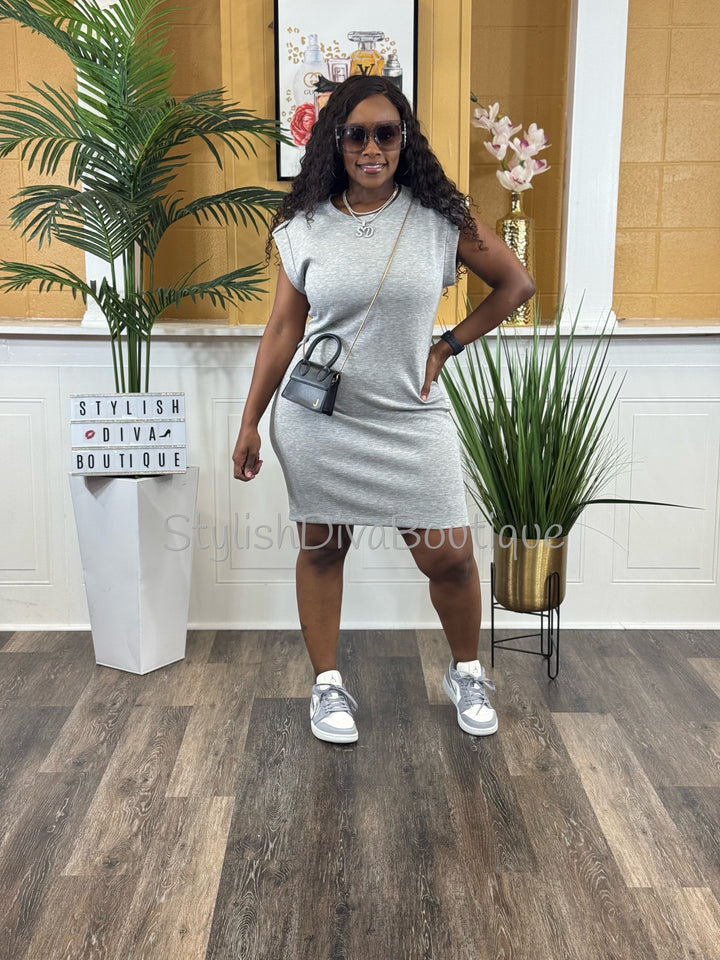 Easy Living Midi Dress (Heather Grey)
