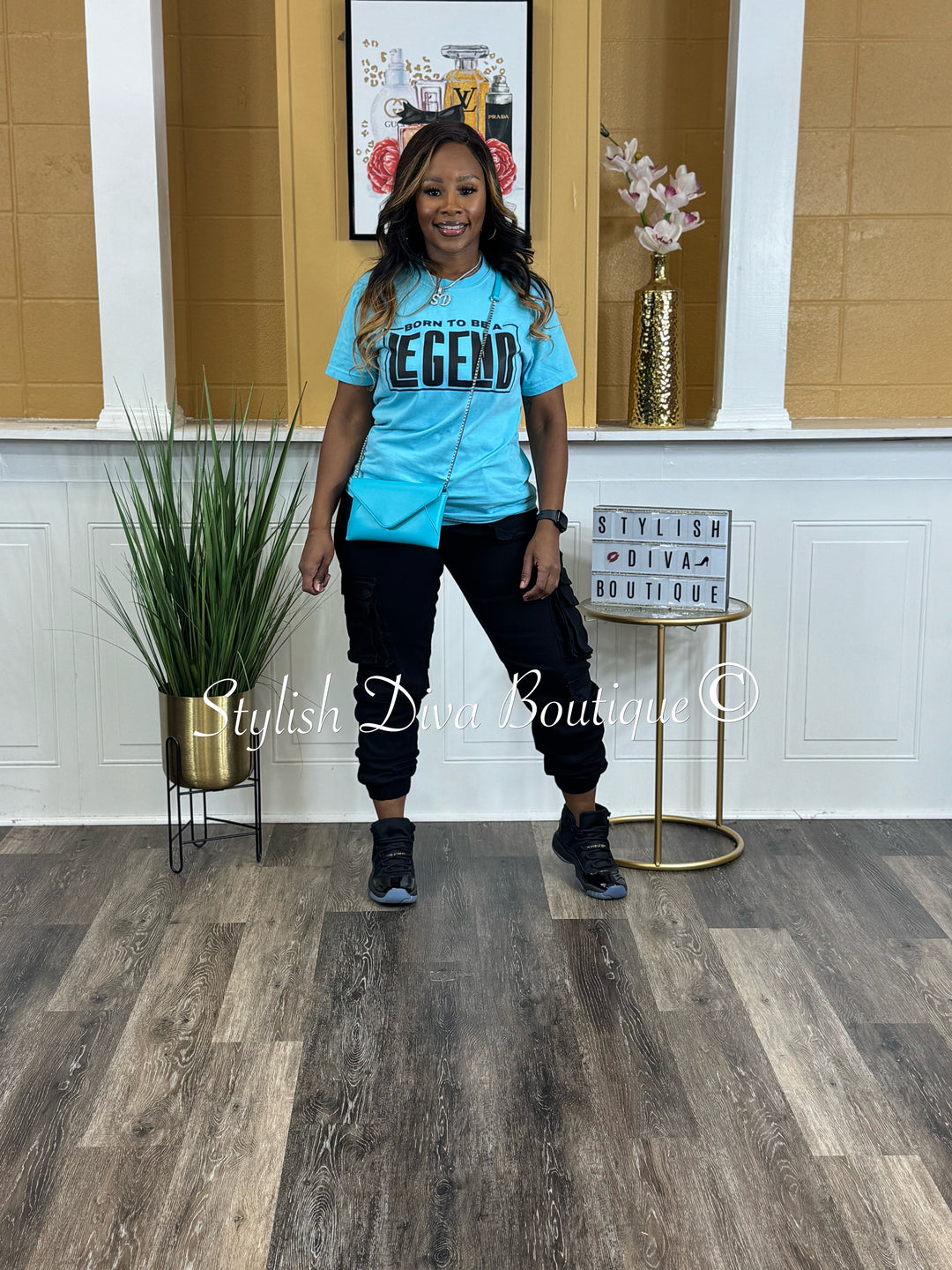 Born to be a Legend Graphic Tee (Black Print)