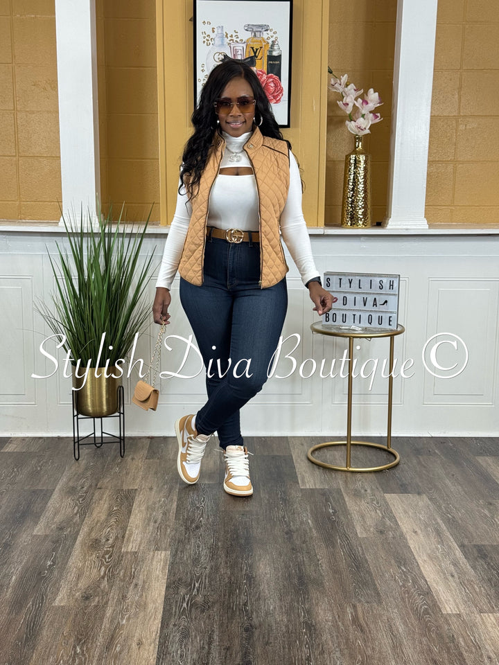 Rowan Quilted Padded Vest up to 2XL (Caramel)