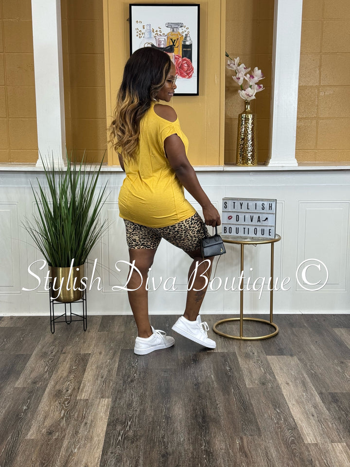 Bold Instincts Biker Set (Mustard/Leopard)