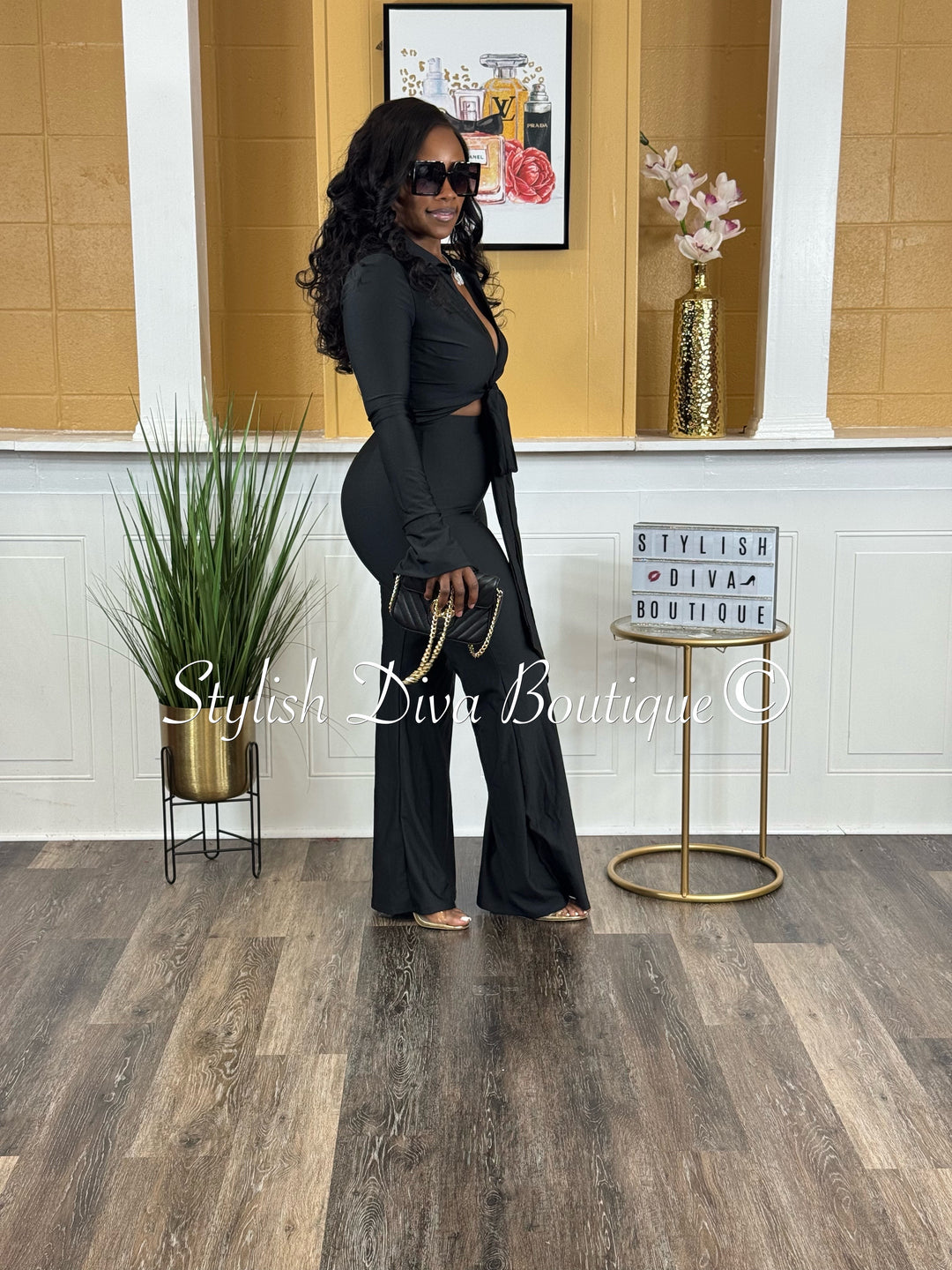 Desi 2pc Flare Set (Black)