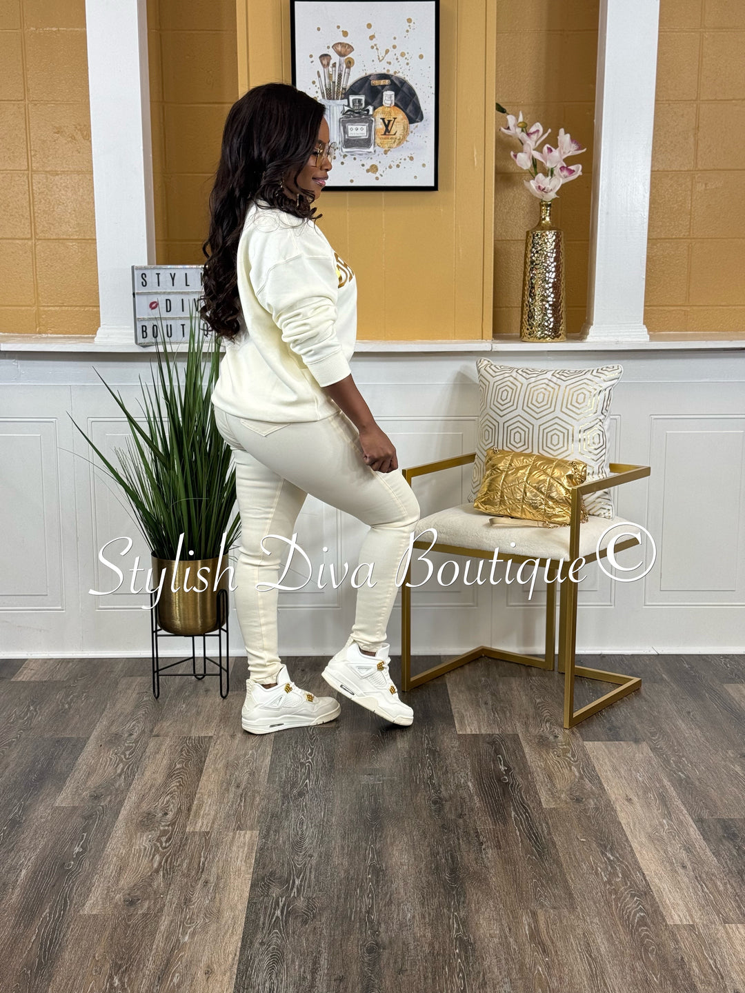 So Curvy Stretch Skinny Jeans up to 2XL (Cream)