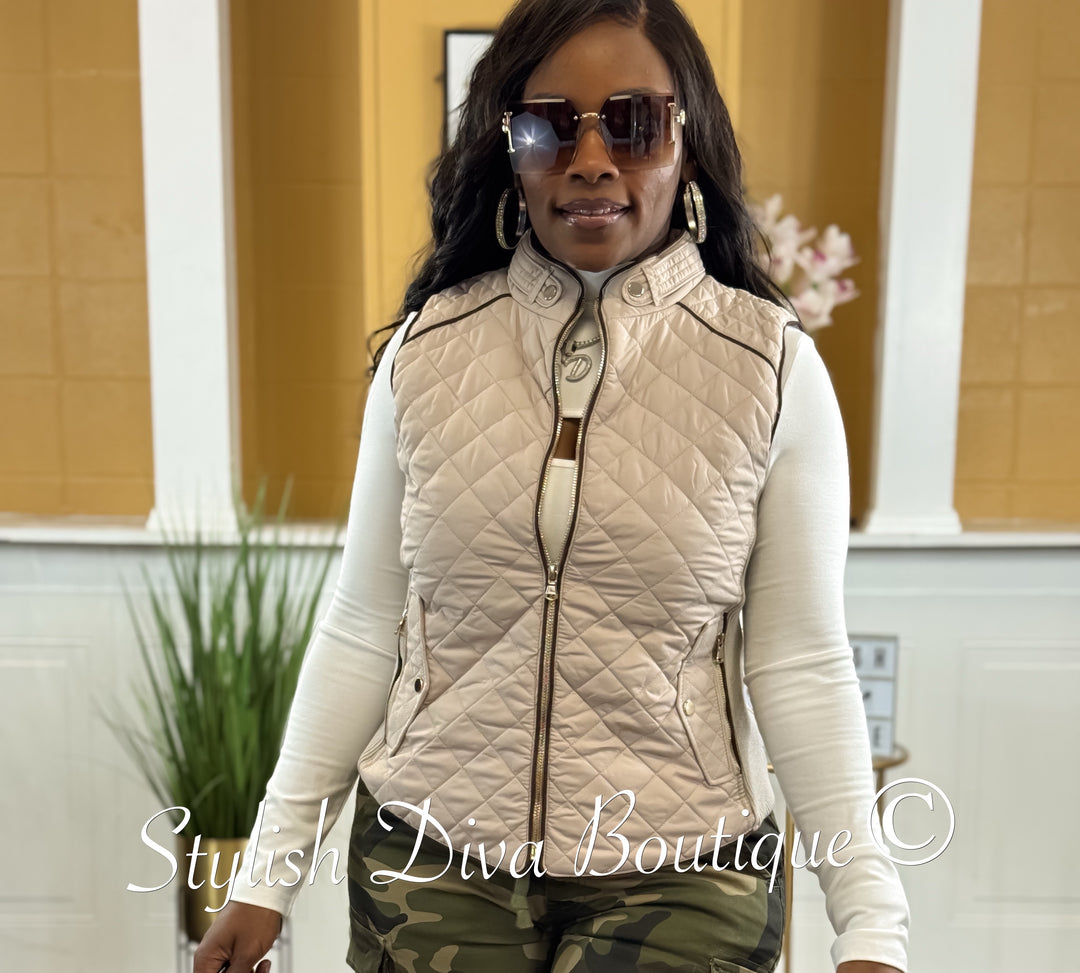 Rowan Quilted Padded Vest up to 2XL (Pale Taupe)