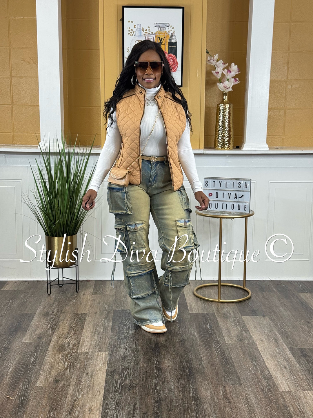 Rowan Quilted Padded Vest up to 2XL (Caramel)