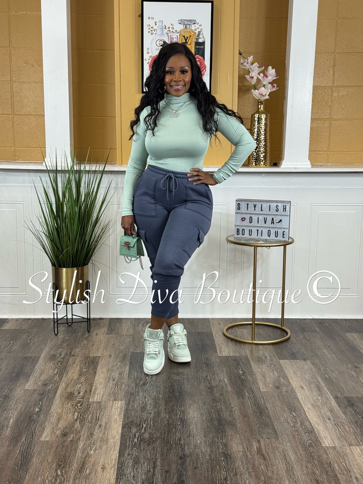 Dena Mock Neck L/S Bodysuit (Sage)