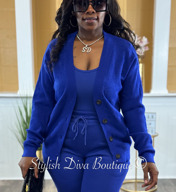 Cozy Luxe Cardigan (Bright Blue)