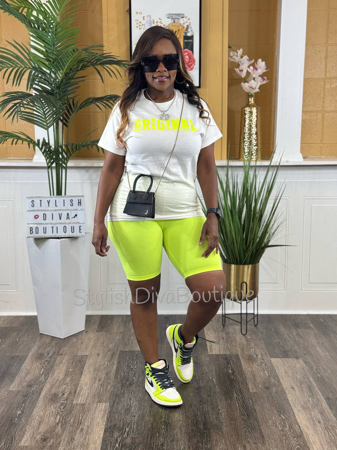 Butter Soft Biker Shorts up to 3XL (Neon Yellow)