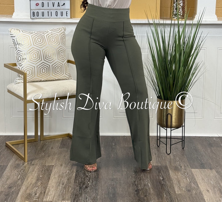 Gia Flare Pants (Dk Olive)