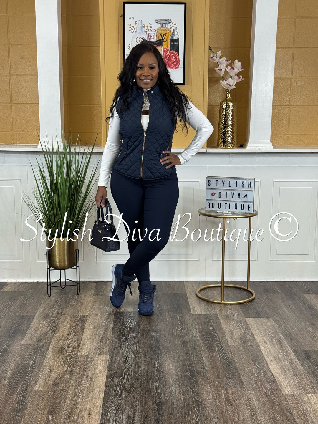 Rowan Quilted Padded Vest up to 2XL (Navy)