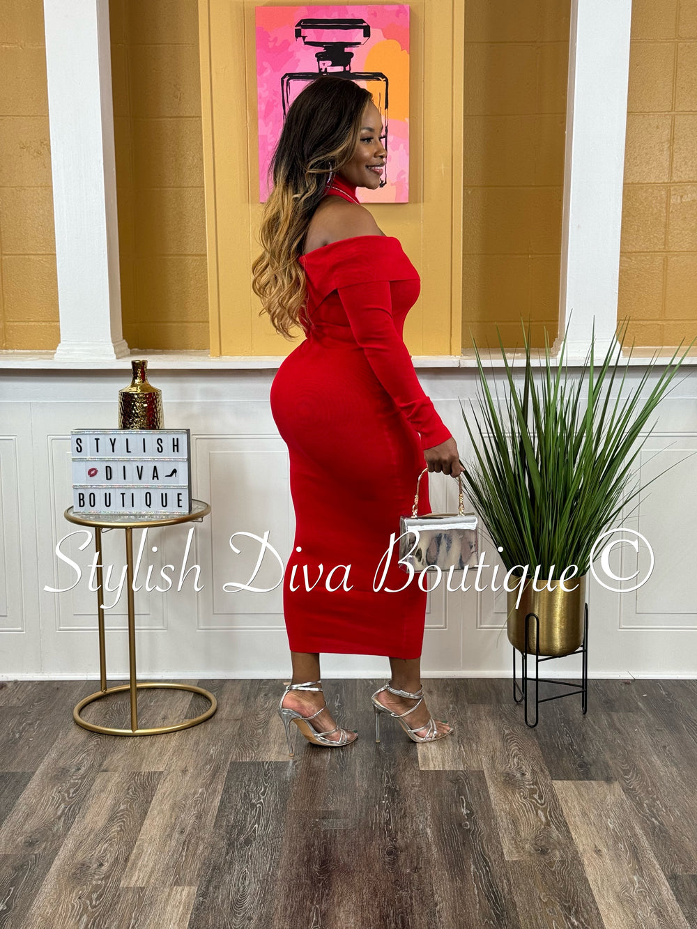 love story red dress Sheike LOVE STORY MIDI DRESS