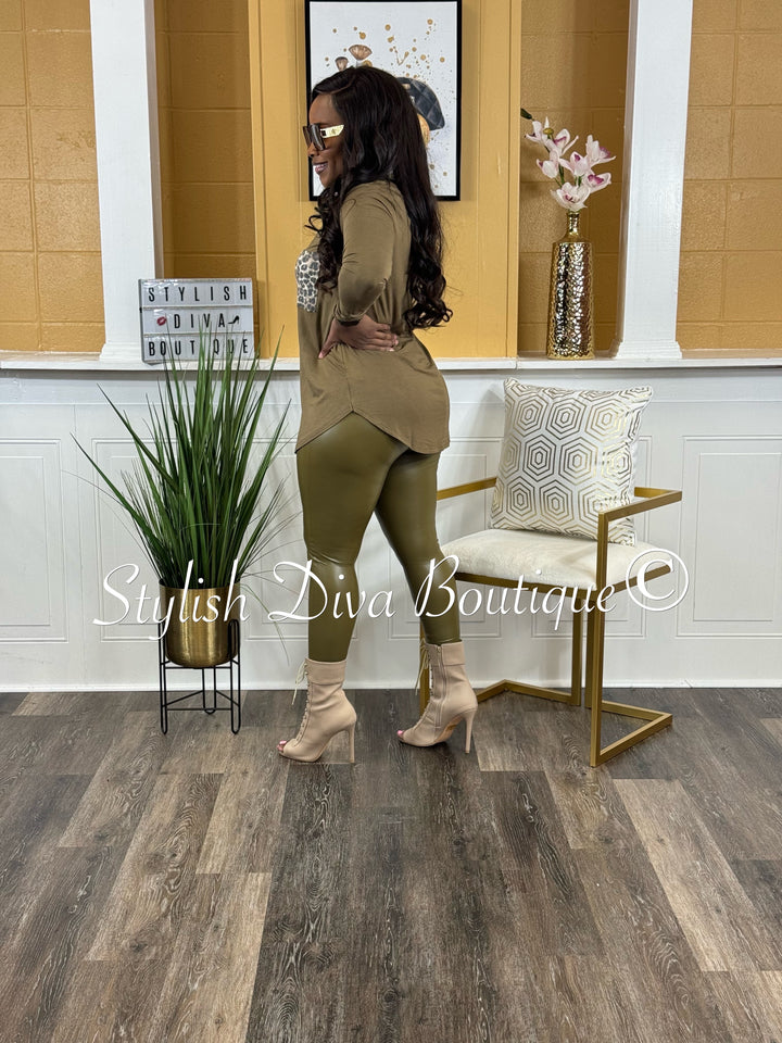 Another Cute L/S Legging Set (Dusty Olive)