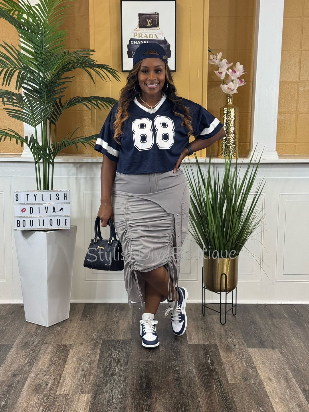 Game Changer Cropped Jersey (Navy/White)