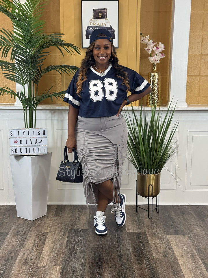 Game Changer Cropped Jersey (Navy/White)