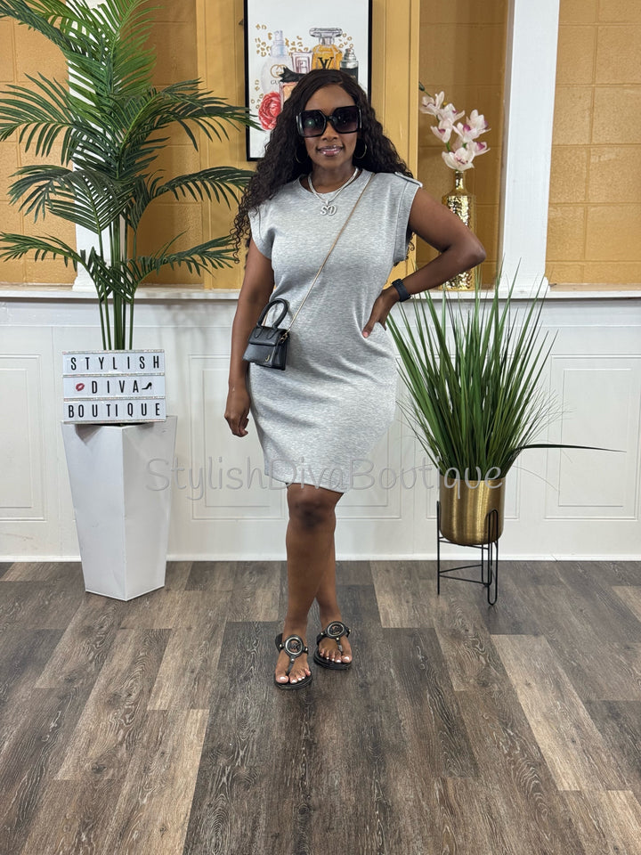 Easy Living Midi Dress (Heather Grey)