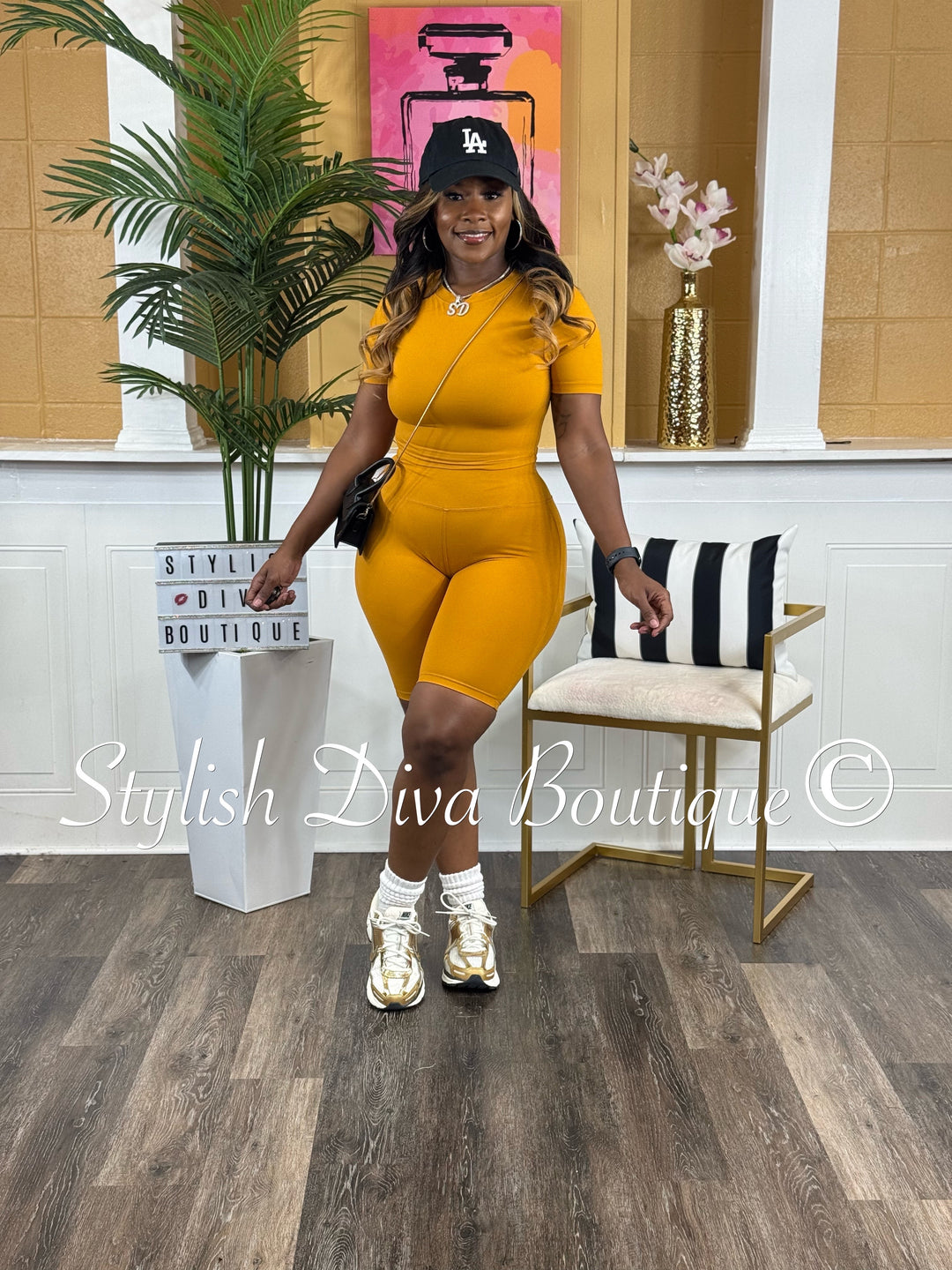 Biker Bae Set (Mustard)