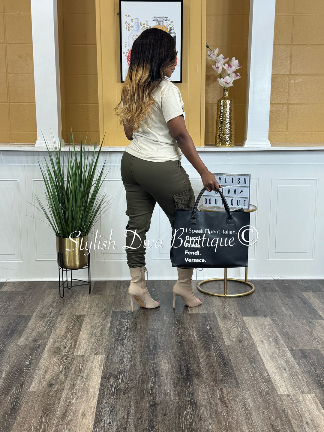 Sienna Cargo Joggers up to 3XL (Olive)