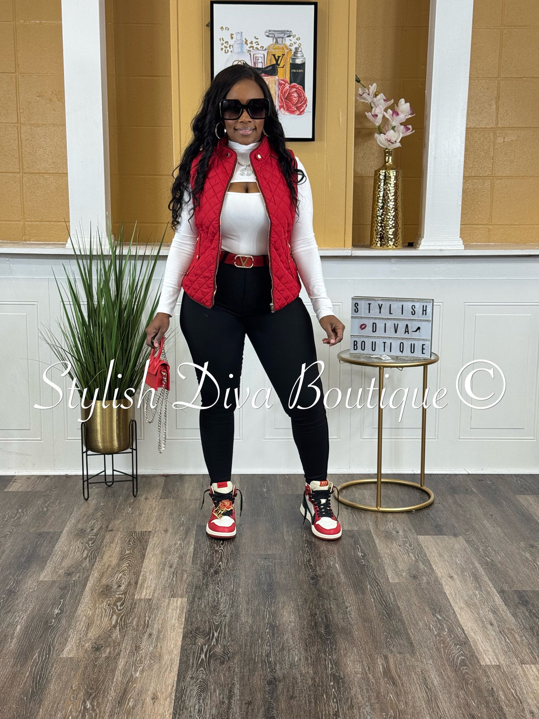 Rowan Quilted Padded Vest up to 2XL (Dark Red)