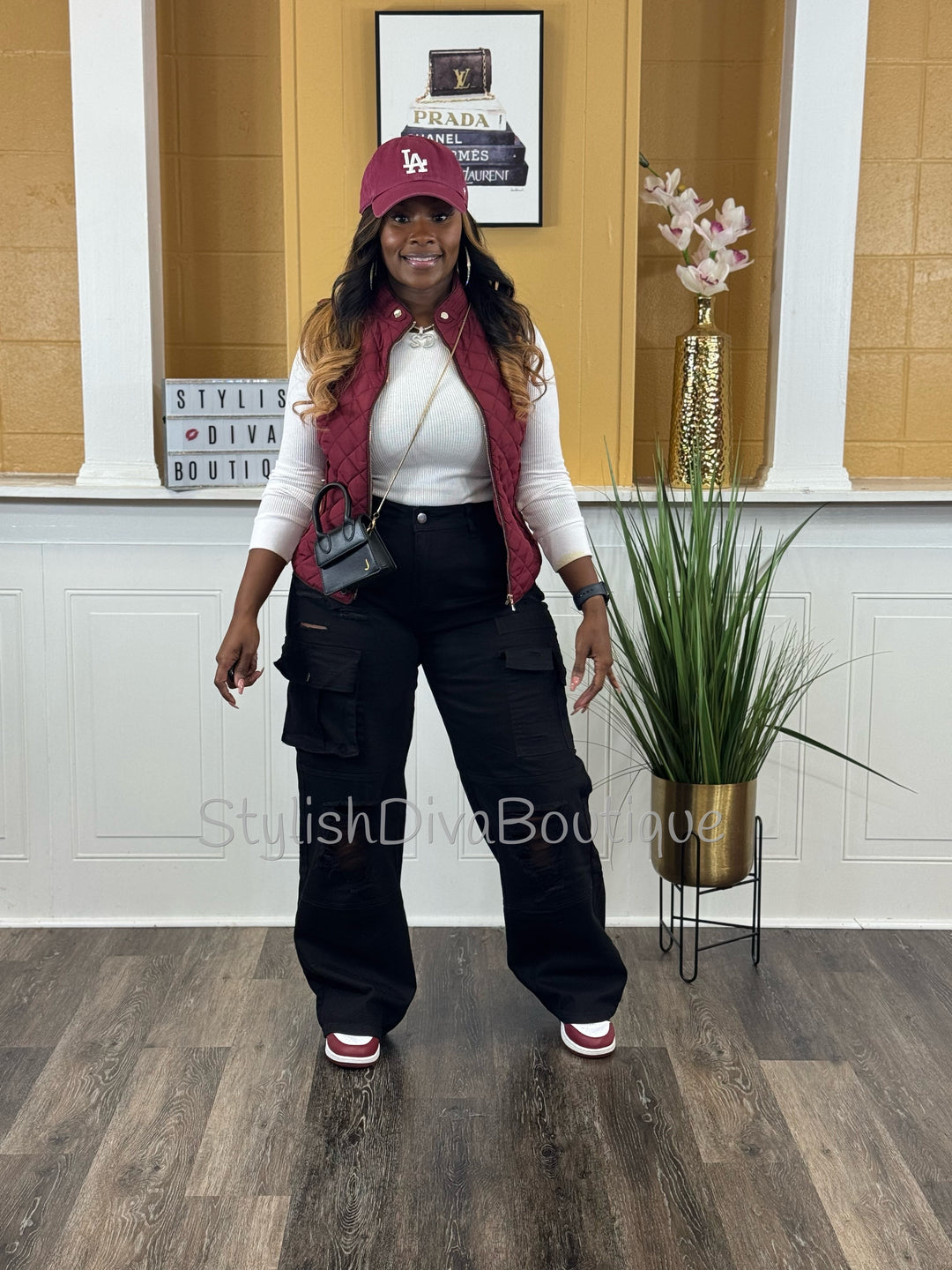 Icon Distressed Cargo Pants (Black)