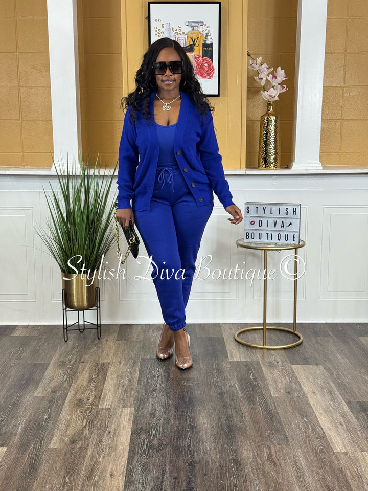 Cozy Luxe Cardigan (Bright Blue)