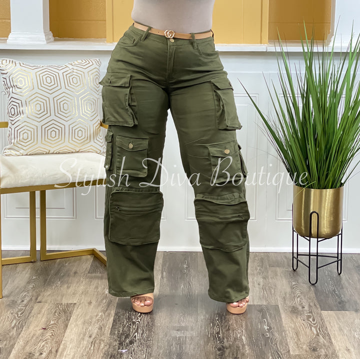 Best Kept Secret Cargo Pants up to 3XL (Olive)