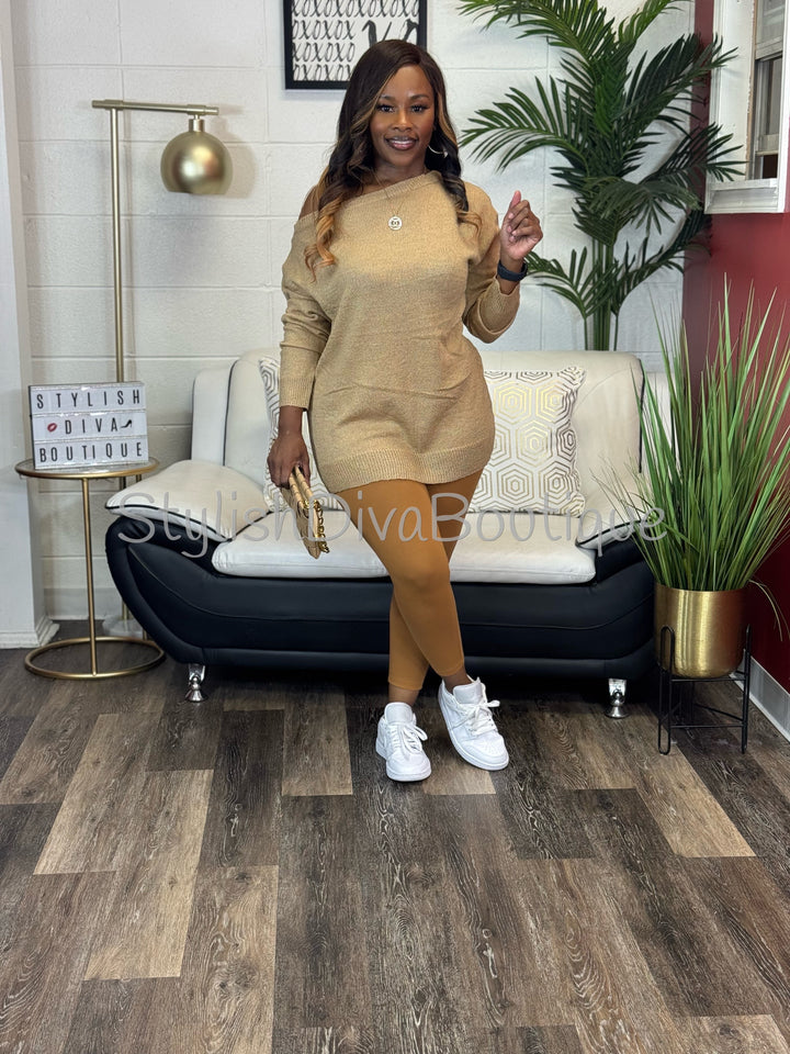 Bobbi Off Shoulder Everyday Sweater (Camel)