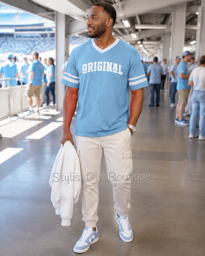 ORIGINAL Varsity Tee (Light Blue/White)