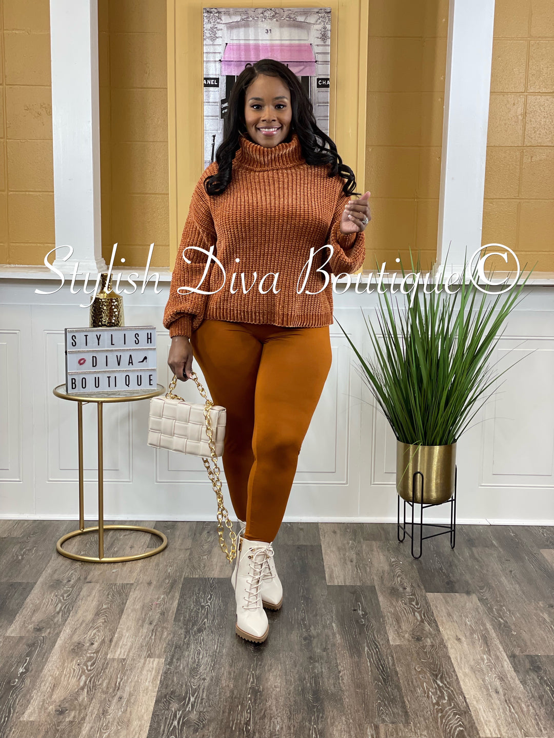 Chenille Sweater and Legging Set (Almond)