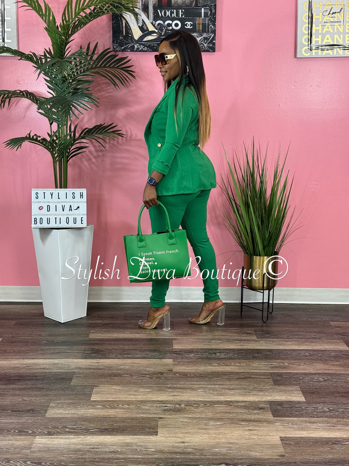 Boss Babe 3pc Jacket Set (Kelly Green)