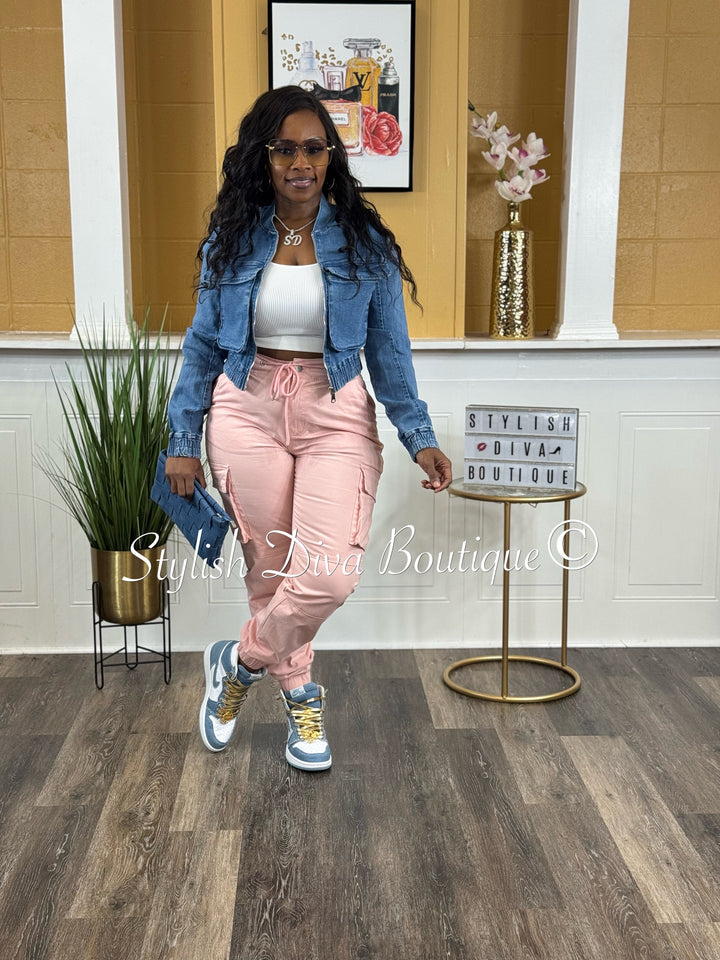 Kima Cargo Joggers (Blush Pink)