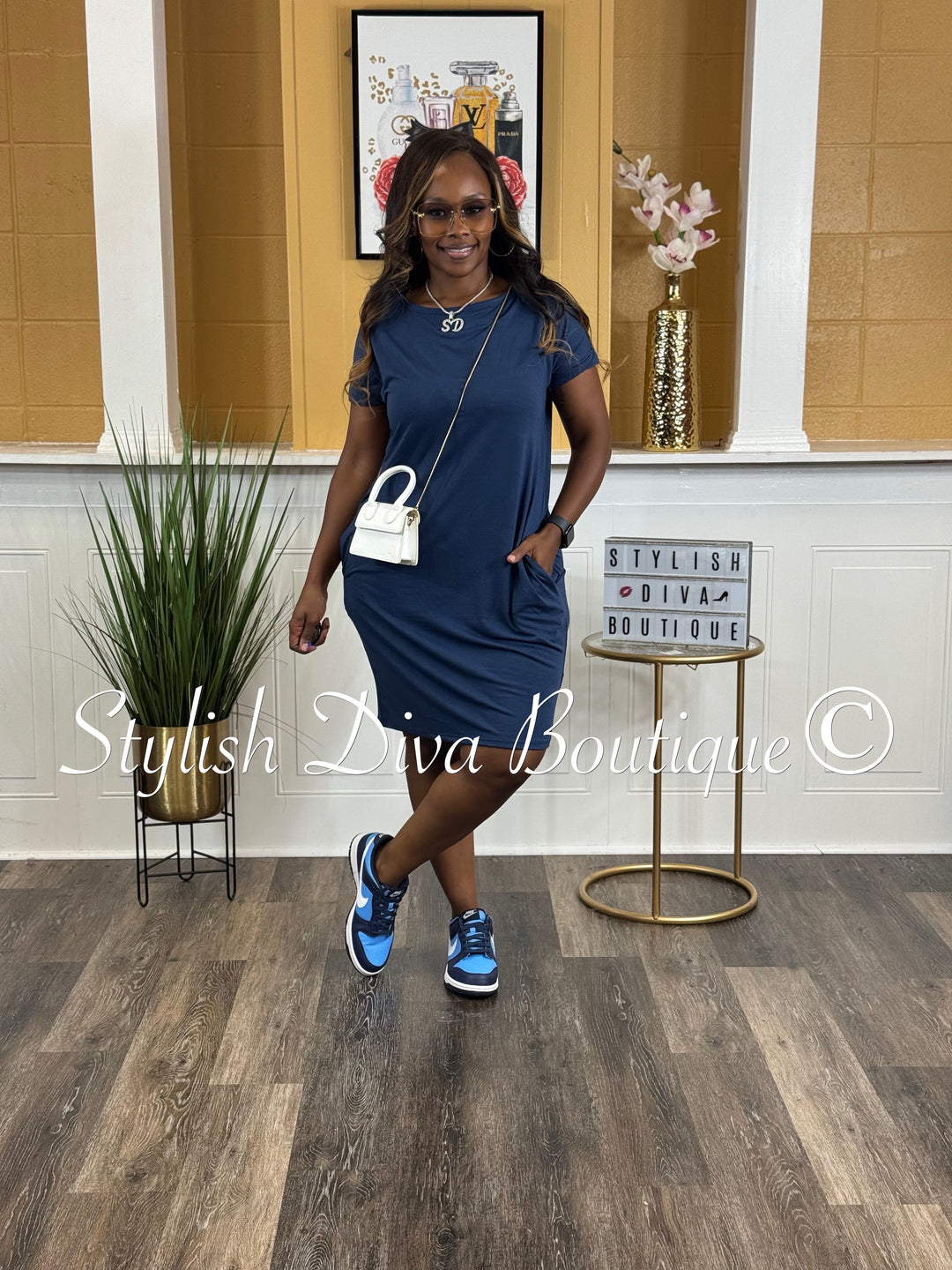 Out & About Dress (Navy)