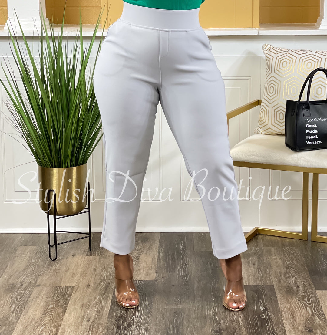 Work It Cropped Pants up to 3XL (Lt Grey)