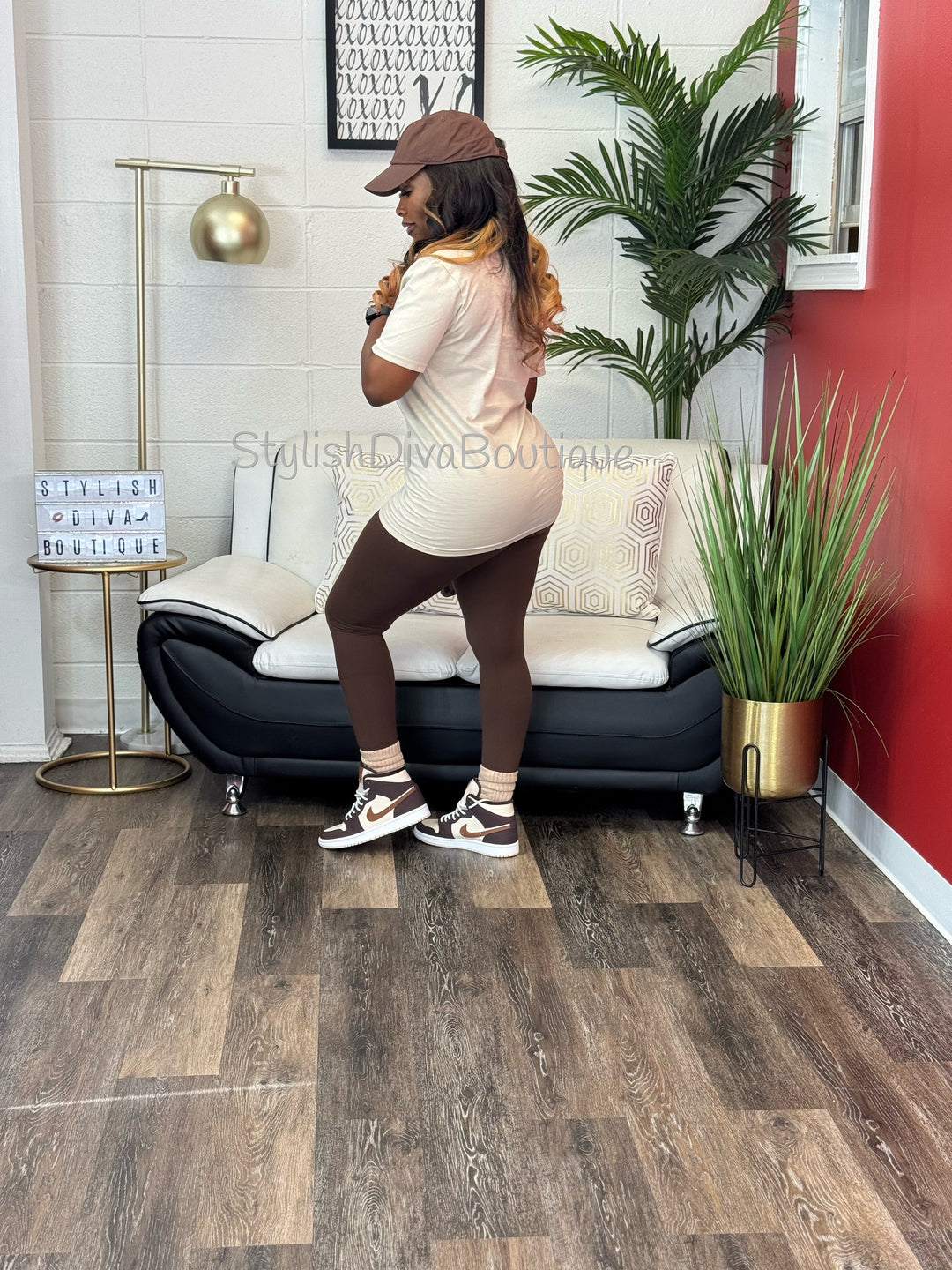 Butter Soft Microfiber Leggings up to 3XL (Brown)